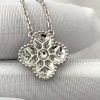 Custom Solid 18K Gold Van Cleef & Arpels Vintage Alhambra pendant 18K white gold Diamond