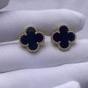 Custom Solid 18K Gold Van Cleef & Arpels Jewelry Vintage Alhambra Earrings Onyx Custom Solid 18K Gold Van Cleef & Arpels Jewelry Vintage Alhambra Earrings Onyx