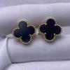 Custom Solid 18K Gold Van Cleef & Arpels Jewelry Vintage Alhambra Earrings Onyx Custom Solid 18K Gold Van Cleef & Arpels Jewelry Vintage Alhambra Earrings Onyx