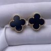 Custom Solid 18K Gold Van Cleef & Arpels Jewelry Vintage Alhambra Earrings Onyx Custom Solid 18K Gold Van Cleef & Arpels Jewelry Vintage Alhambra Earrings Onyx