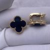 Custom Solid 18K Gold Van Cleef & Arpels Jewelry Vintage Alhambra Earrings Onyx Custom Solid 18K Gold Van Cleef & Arpels Jewelry Vintage Alhambra Earrings Onyx