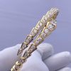Custom Solid 18K Gold Bulgari Jewelry Serpenti Viper One-Coil Bracelet Set with Full Pavé Diamonds