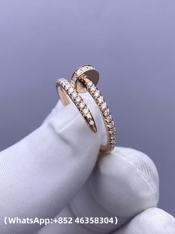 Custom Solid 18k Gold Cartier Juste un Clou Ring Small Model Half-Paved Custom Solid 18k Gold Cartier Juste un Clou Ring Small Model Half-Paved