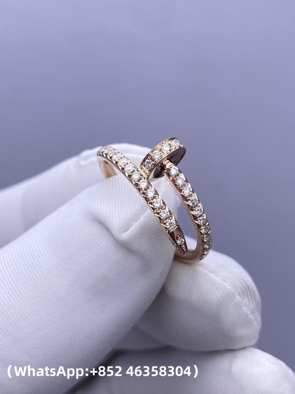Custom Solid 18k Gold Cartier Juste un Clou Ring Small Model Half-Paved Custom Solid 18k Gold Cartier Juste un Clou Ring Small Model Half-Paved