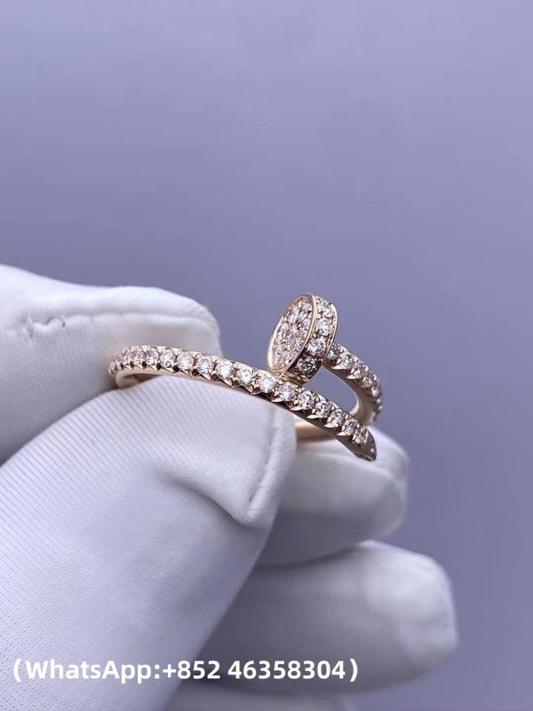 Custom Solid 18k Gold Cartier Juste un Clou Ring Small Model Half-Paved Custom Solid 18k Gold Cartier Juste un Clou Ring Small Model Half-Paved