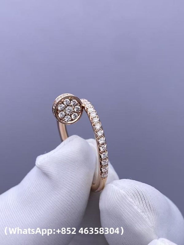 Custom Solid 18k Gold Cartier Juste un Clou Ring Small Model Half-Paved Custom Solid 18k Gold Cartier Juste un Clou Ring Small Model Half-Paved
