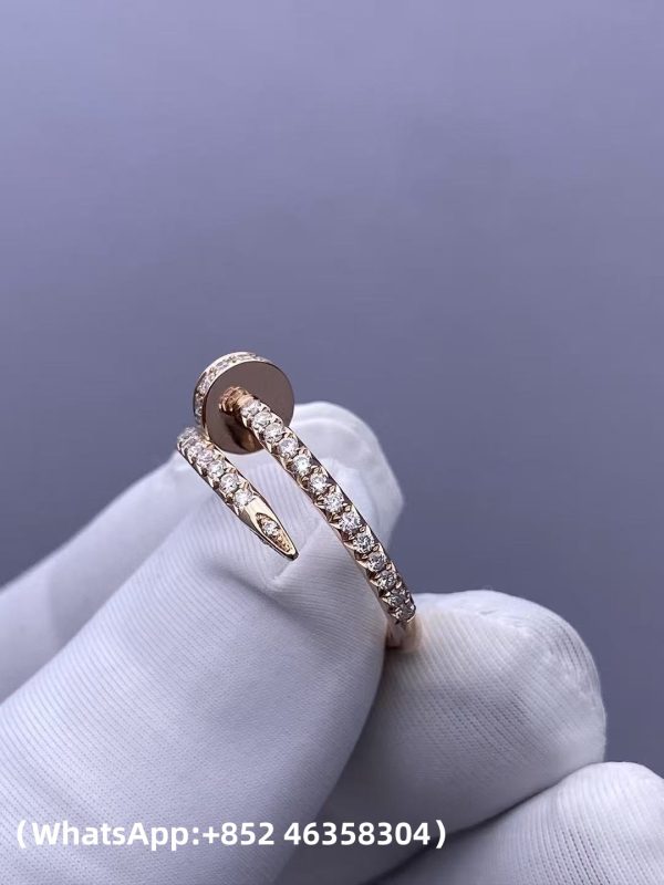 Custom Solid 18k Gold Cartier Juste un Clou Ring Small Model Half-Paved Custom Solid 18k Gold Cartier Juste un Clou Ring Small Model Half-Paved