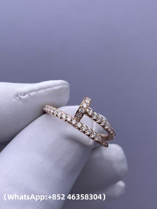 Custom Solid 18k Gold Cartier Juste un Clou Ring Small Model Half-Paved Custom Solid 18k Gold Cartier Juste un Clou Ring Small Model Half-Paved