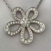 Custom Solid 18k Gold Van Cleef & Arpels Jewelry Flowerlace Pendant 18K White Gold