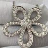 Custom Solid 18k Gold Van Cleef & Arpels Jewelry Flowerlace Pendant 18K White Gold