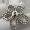 Custom Solid 18k Gold Van Cleef & Arpels Jewelry Flowerlace Pendant 18K White Gold
