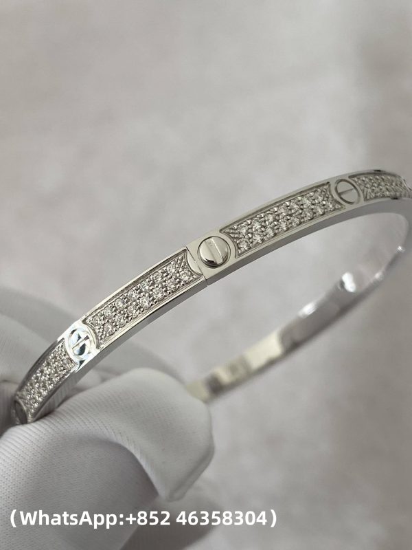 Custom Solid 18k Gold Cartier Jewelry LOVE Bracelet Small Model Paved Diamonds