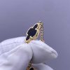 Custom Solid 18k Gold Van Cleef & Arpels Jewelry Vintage Alhambra Bracelet, 5 Motifs, Onyx