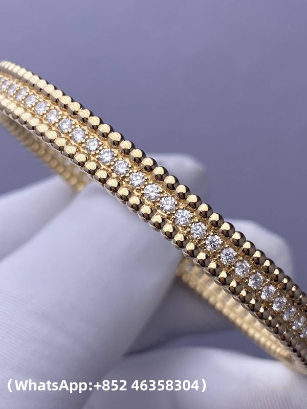 Custom Solid 18k Gold Van Cleef & Arpels Jewelry Perlée Diamonds Bracelet