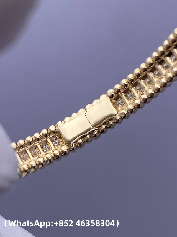 Custom Solid 18k Gold Van Cleef & Arpels Jewelry Perlée Diamonds Bracelet
