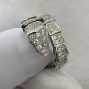 Custom Solid 18K Gold Bulgari Jewelry Serpenti Viper One-Coil Ring Set with Full Pavé Diamonds