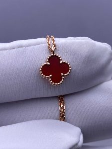 Custom Solid 18k Gold Van Cleef & Arpels Sweet Alhambra Pendant