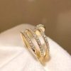 Custom Solid 18k Gold Cartier Juste un Clou ring Double half-paved Custom Solid 18k Gold Cartier Juste un Clou ring Double half-paved