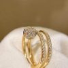 Custom Solid 18k Gold Cartier Juste un Clou ring Double half-paved Custom Solid 18k Gold Cartier Juste un Clou ring Double half-paved
