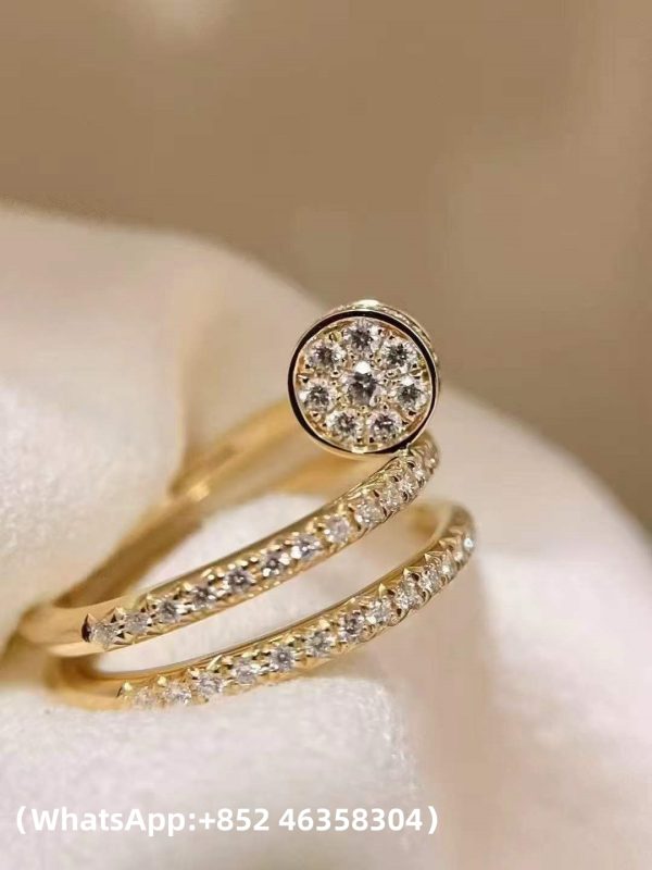 Custom Solid 18k Gold Cartier Juste un Clou ring Double half-paved Custom Solid 18k Gold Cartier Juste un Clou ring Double half-paved