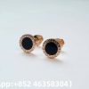 Custom Solid 18k Gold Bulgari Bulgari Single Stud Earring with Onyx