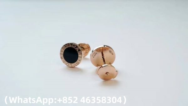 Custom Solid 18k Gold Bulgari Bulgari Single Stud Earring with Onyx