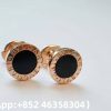 Custom Solid 18k Gold Bulgari Bulgari Single Stud Earring with Onyx