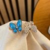 Custom Solid 18k Gold Van Cleef & Arpels Two Butterfly Between the Finger Ring