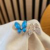 Custom Solid 18k Gold Van Cleef & Arpels Two Butterfly Between the Finger Ring