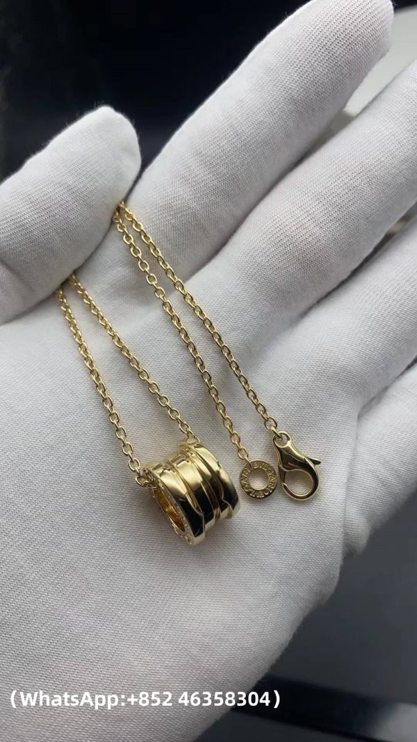 Custom Solid 18k Gold Bulgari B.zero1 Necklace with Chain and Small Round Pendant