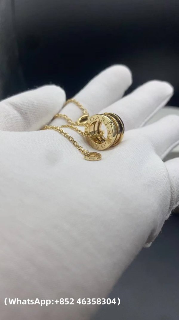 Custom Solid 18k Gold Bulgari B.zero1 Necklace with Chain and Small Round Pendant
