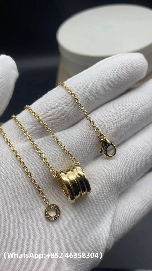 Custom Solid 18k Gold Bulgari B.zero1 Necklace with Chain and Small Round Pendant