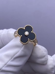 Custom Van Cleef & Arpels Vintage Alhambra Ring