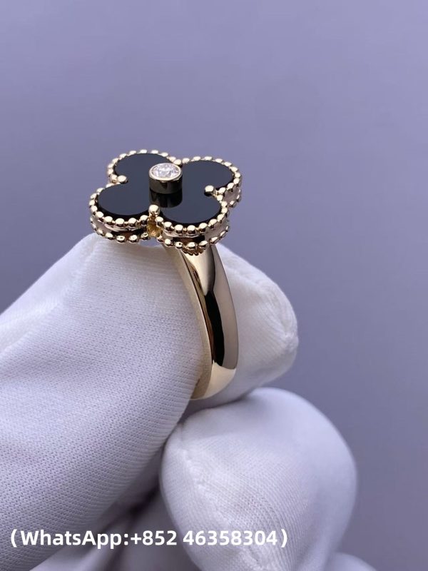 Custom Van Cleef & Arpels Vintage Alhambra Ring