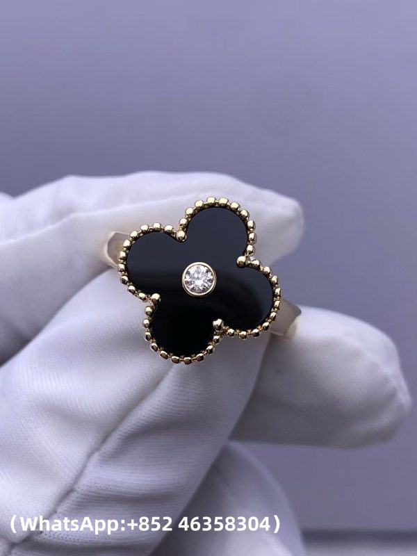 Custom Van Cleef & Arpels Vintage Alhambra Ring