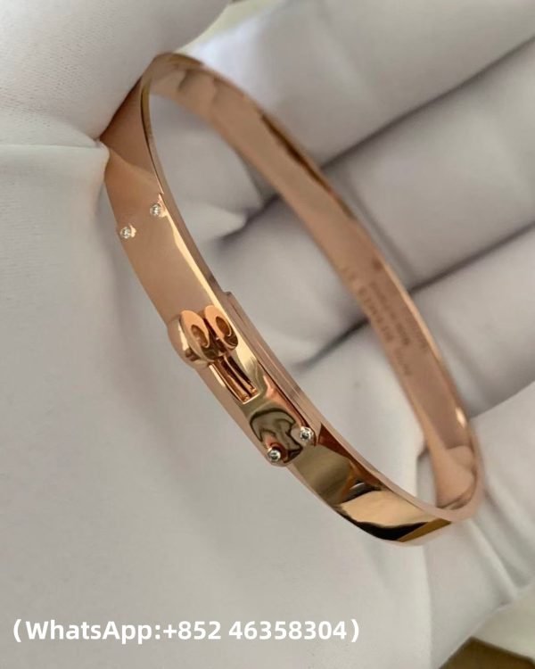 Custom Solid 18K Gold Hermes Jewelry Collier de Chien Bracelet Small Model