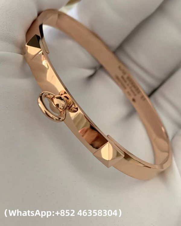 Custom Solid 18K Gold Hermes Jewelry Collier de Chien Bracelet Small Model