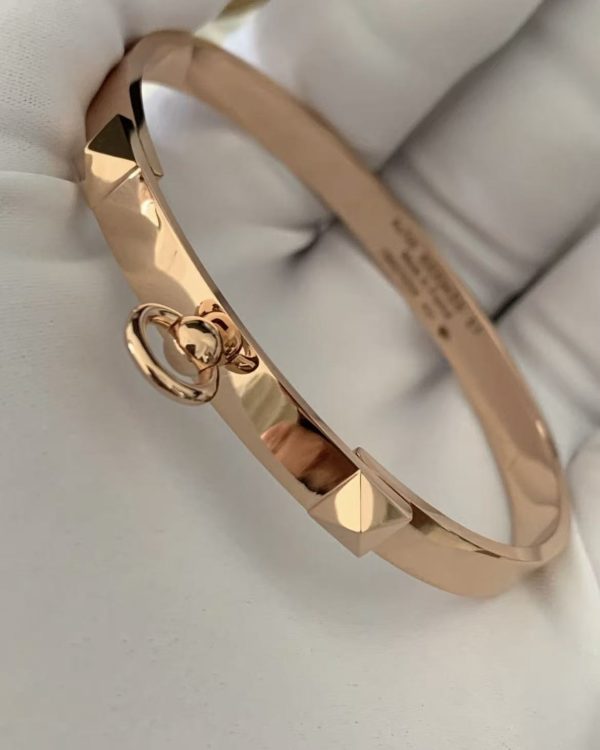 Custom Solid 18K Gold Hermes Jewelry Collier de Chien Bracelet Small Model