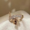 Custom Solid 18k Gold Hermes Jewelry Ring in Rose Gold Set With Diamonds