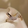 Custom Solid 18k Gold Hermes Jewelry Ring in Rose Gold Set With Diamonds