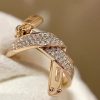 Custom Solid 18k Gold Hermes Jewelry Ring in Rose Gold Set With Diamonds