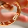 Custom Solid 18k Gold Hermes Jewelry Ring in Rose Gold Set With Diamonds