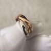 Custom Solid 18k Gold Cartier Jewelry Trinity Ring, Classic Model
