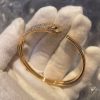 Custom Solid 18k Gold Cartier Jewelry Panthère De Cartier Bracelet Small Model Half-Paved