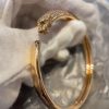 Custom Solid 18k Gold Cartier Jewelry Panthère De Cartier Bracelet Small Model Half-Paved
