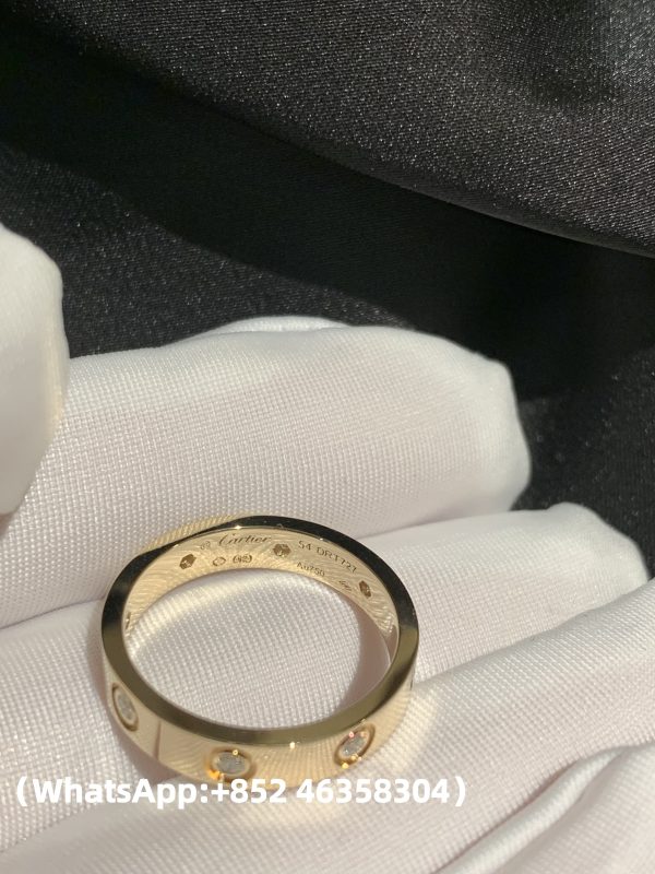 Custom Solid 18K Gold Cartier Jewelry LOVE Ring Small Model 8 Diamonds