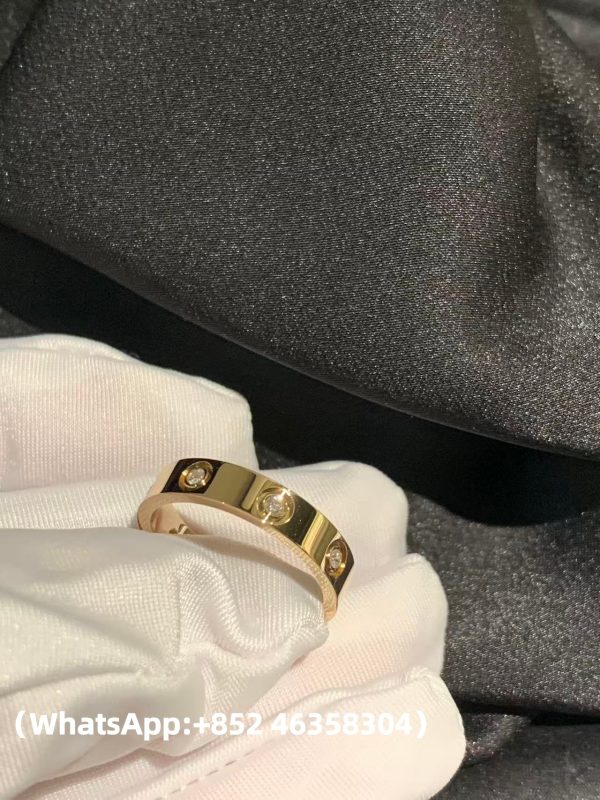 Custom Solid 18K Gold Cartier Jewelry LOVE Ring Small Model 8 Diamonds