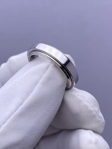 Custom Solid 18k Gold Piaget Jewelry Possession Ring in Rhodium Finish 18K White Gold