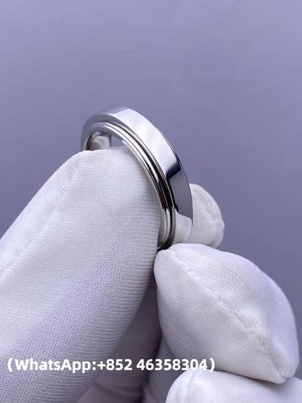 Custom Solid 18k Gold Piaget Jewelry Possession Ring in Rhodium Finish 18K White Gold