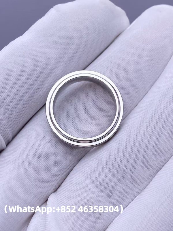Custom Solid 18k Gold Piaget Jewelry Possession Ring in Rhodium Finish 18K White Gold